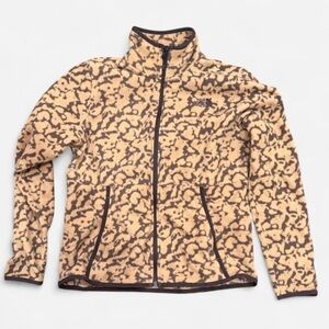 The North Face Tan and Brown Patterned Fleece Jacket